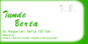 tunde berta business card